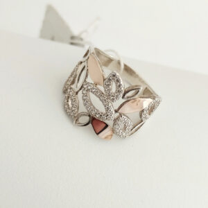 Срібне кільце із золотими пластинами Ukr-gold