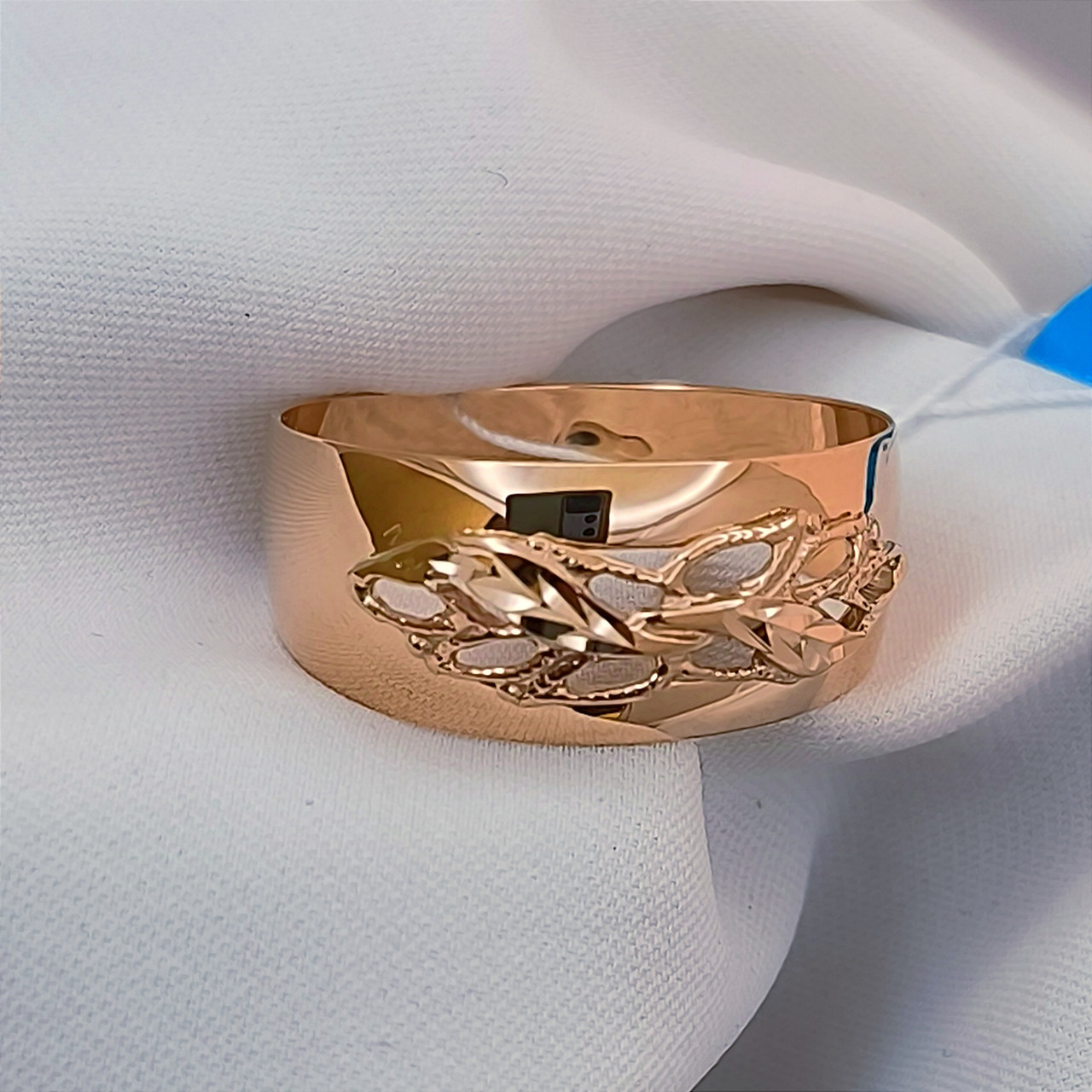 Золоте кільце 585 проби з алмазною гранню - Зображення 3