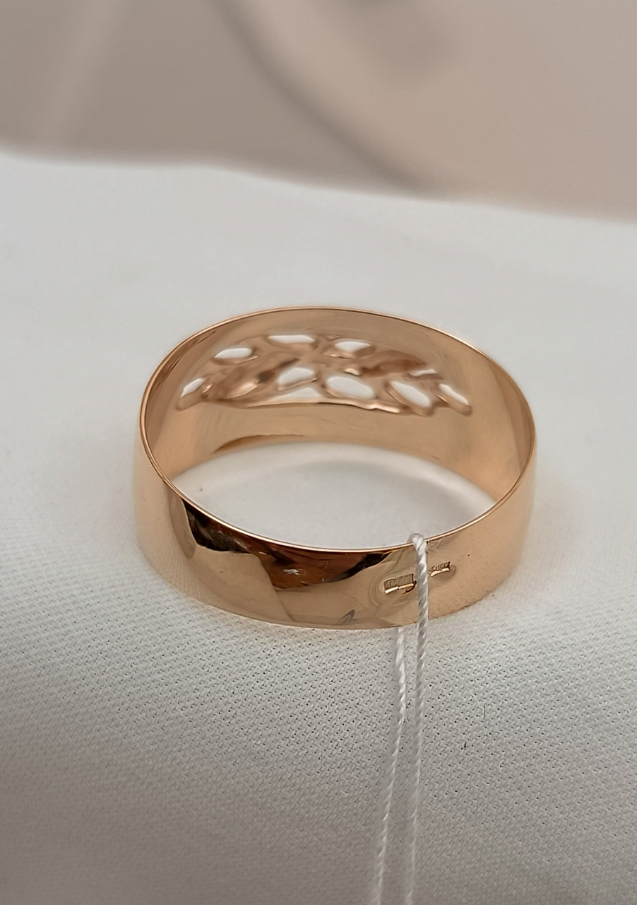 Золоте кільце 585 проби з алмазною гранню - Зображення 4