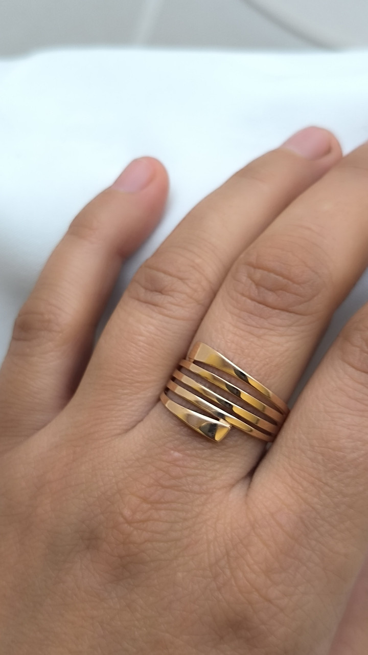 Золоте кільце без каменів 585 проби - Зображення 4