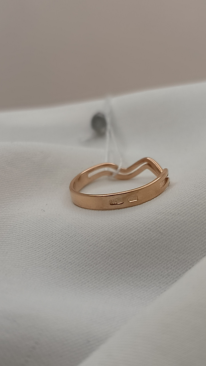 Золоте кільце без каменів 585 проби - Зображення 3