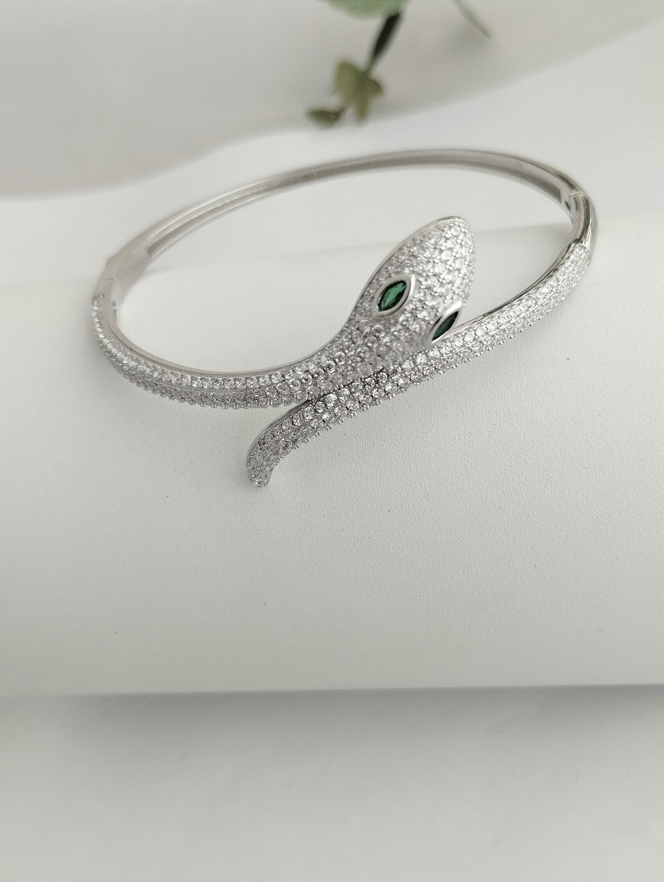 Срібний браслет змія