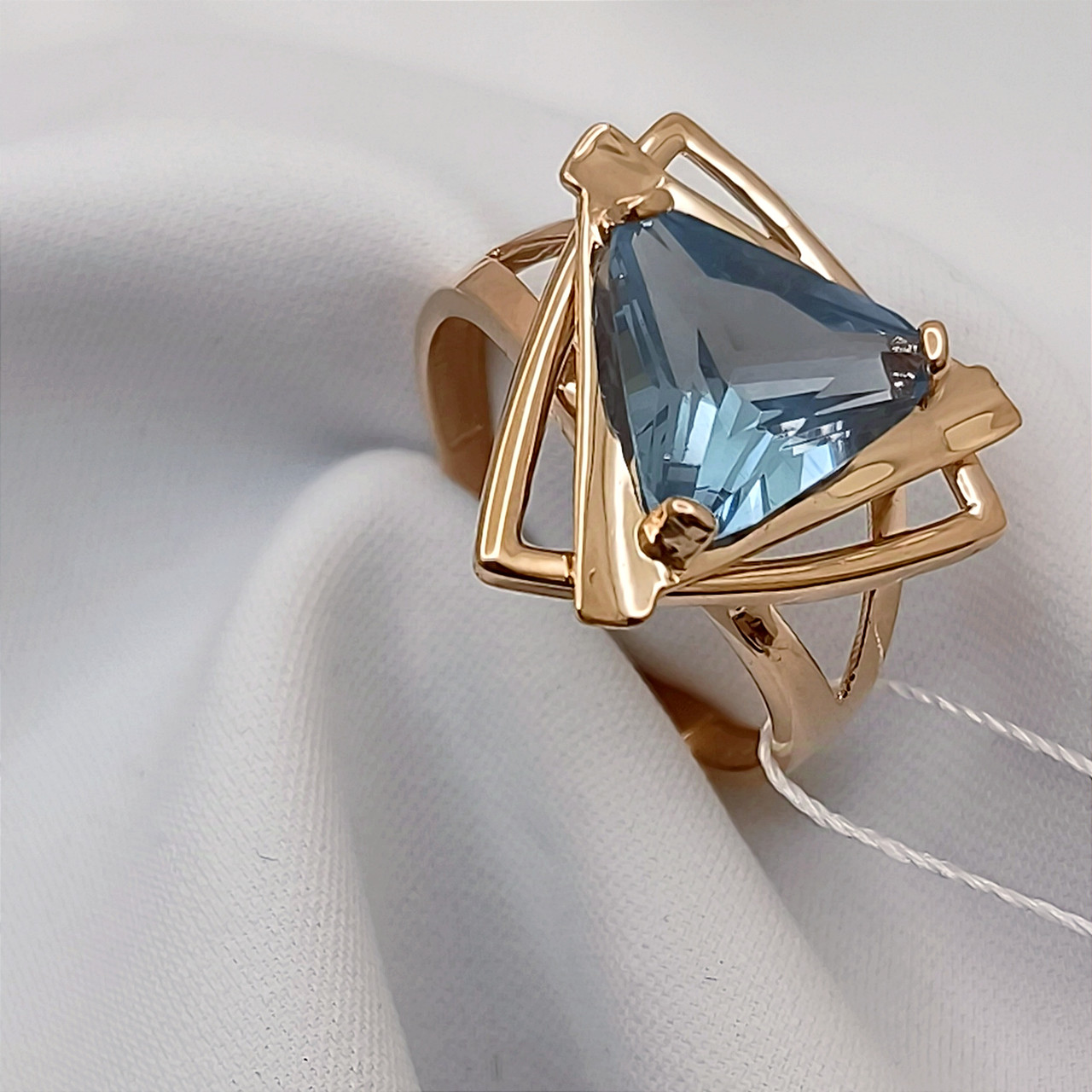 Золоте кільце 585 проби з топазом - Зображення 2