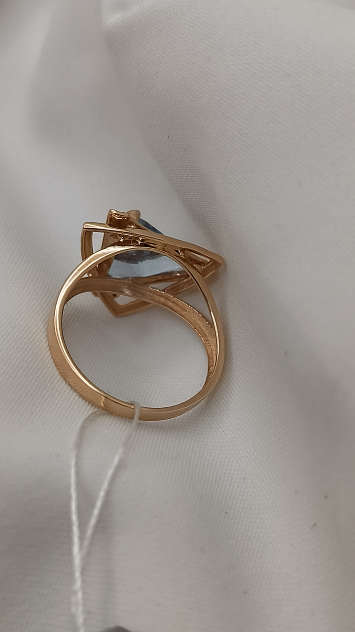 Золоте кільце 585 проби з топазом - Зображення 3