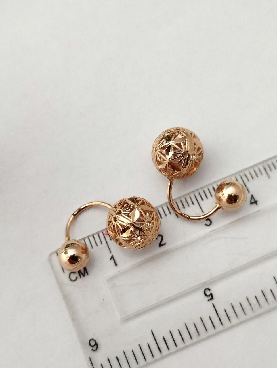 Золоті сережки кулі - Зображення 2