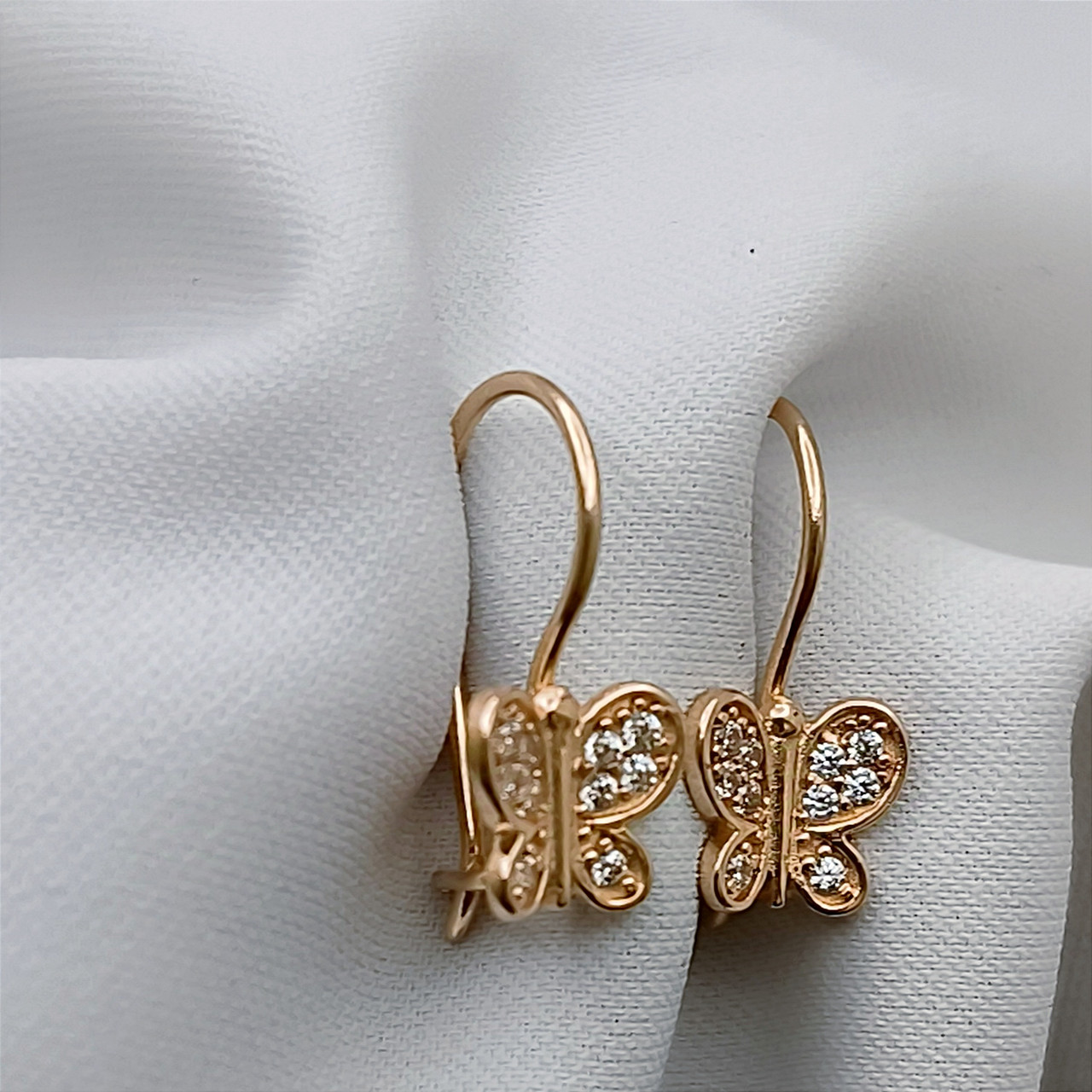 Золоті дитячі сережки 585 проби - Зображення 2