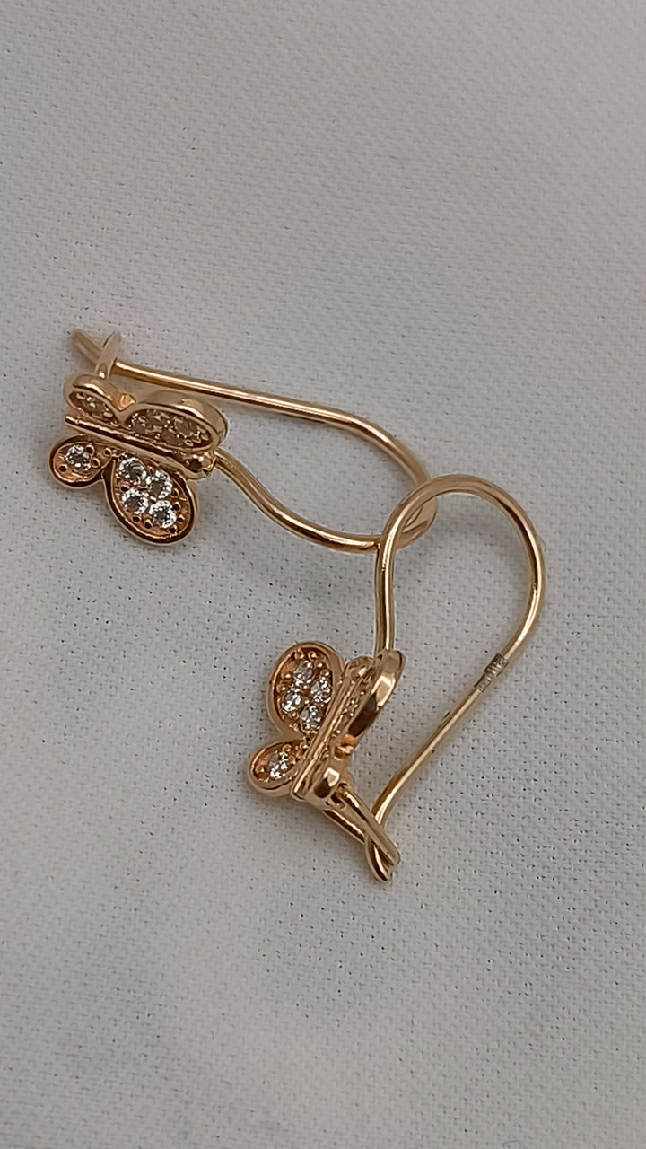 Золоті дитячі сережки 585 проби - Зображення 3