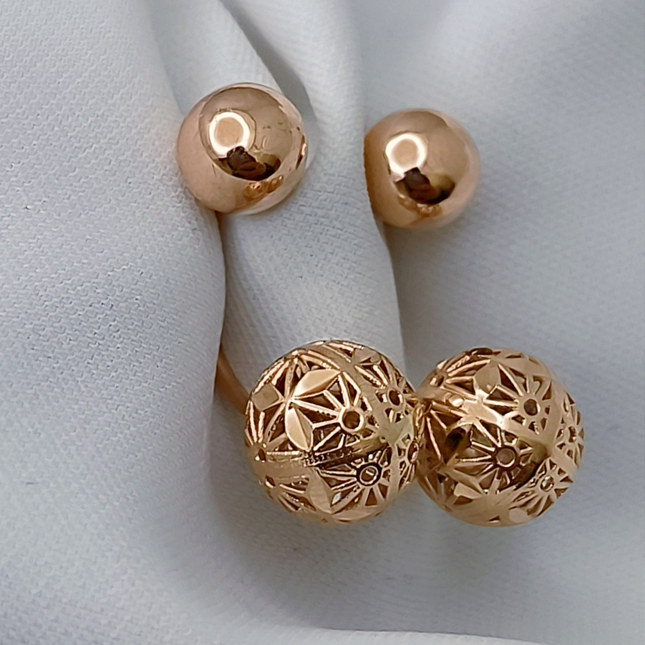 Золоті сережки кульки 585 проби