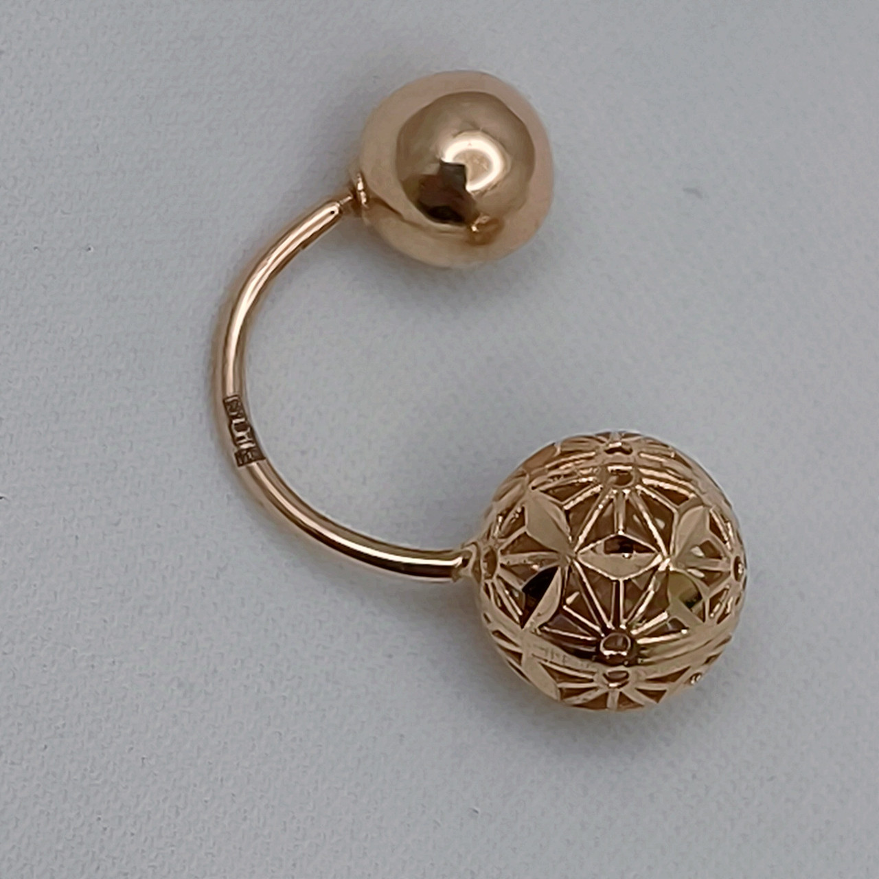 Золоті сережки кульки 585 проби - Зображення 7