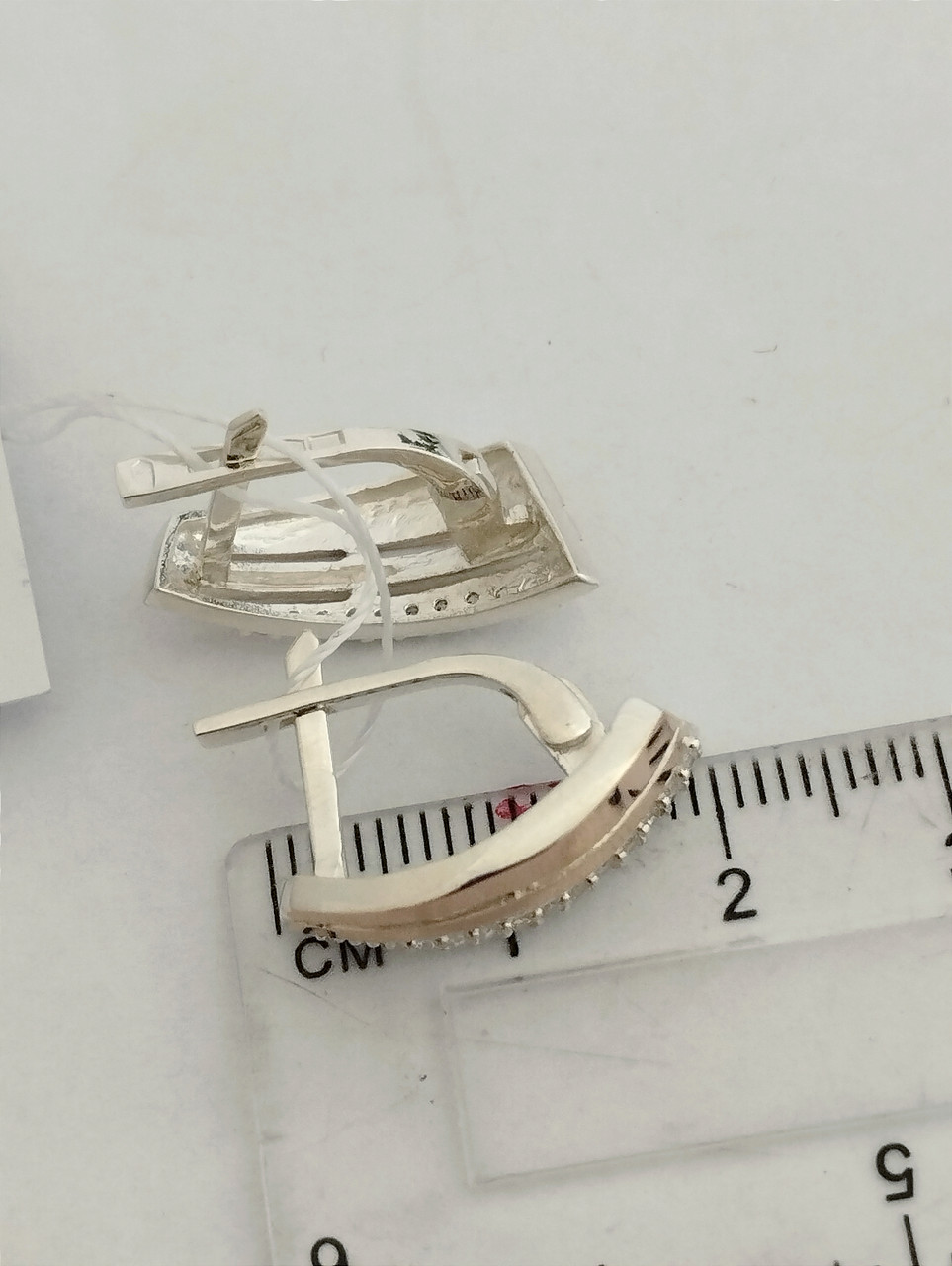 Срібні сережки із золотими пластинами - Зображення 2