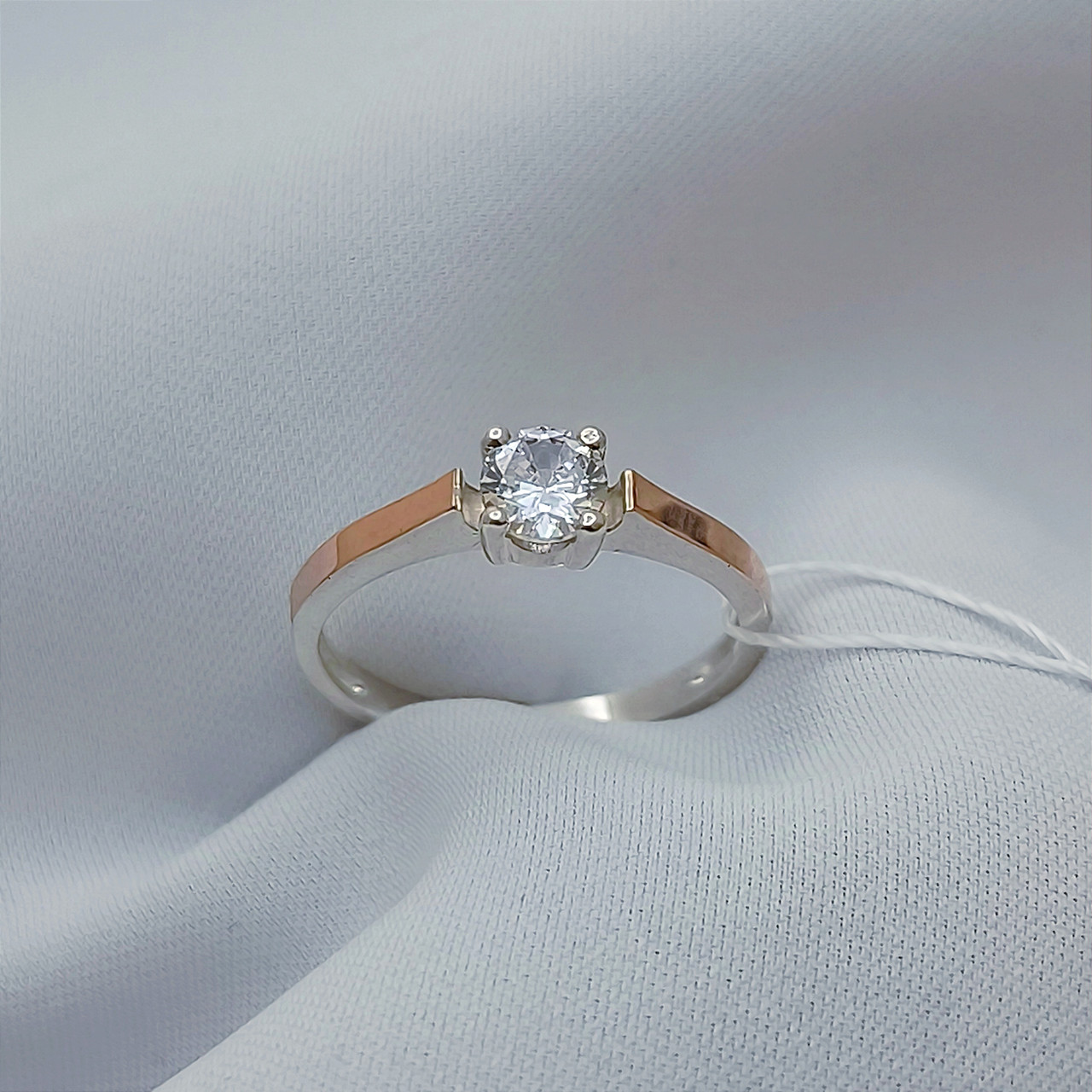 Срібне кільце 925 проби із золотою пластиною золота