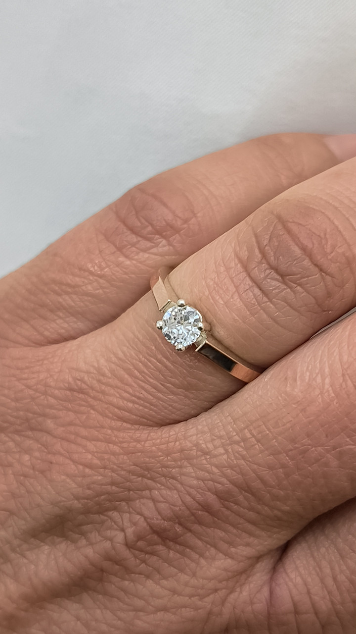 Срібне кільце 925 проби із золотою пластиною золота - Зображення 2