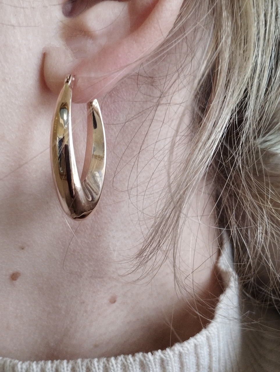 Золоті сережки без вставок - Зображення 4