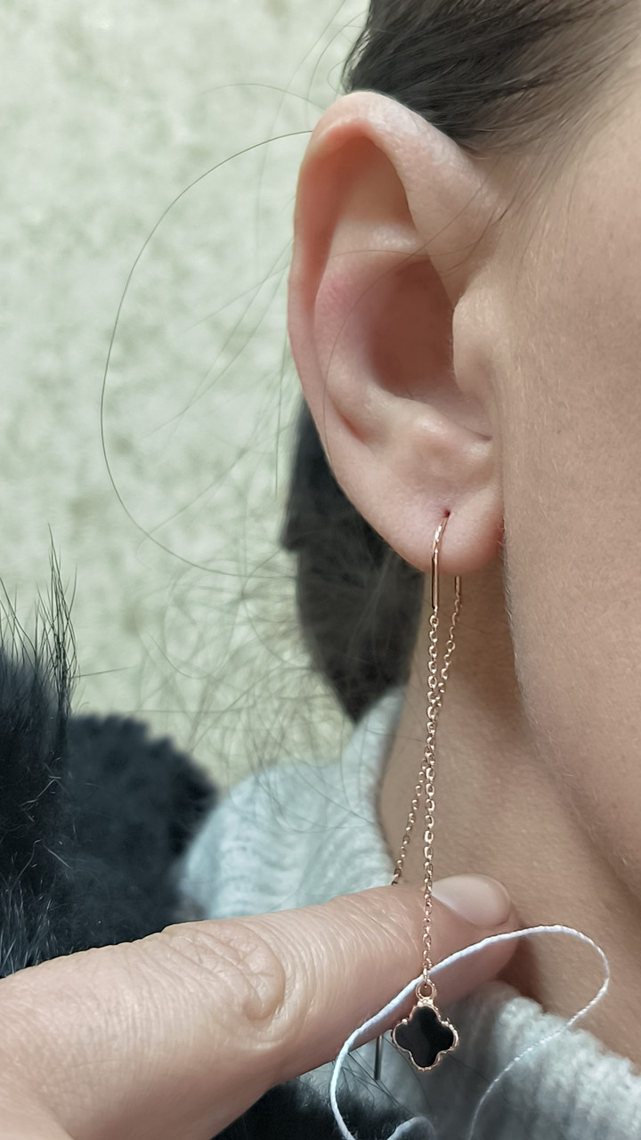 Золоті сережки протяжки 585 проби - Зображення 4