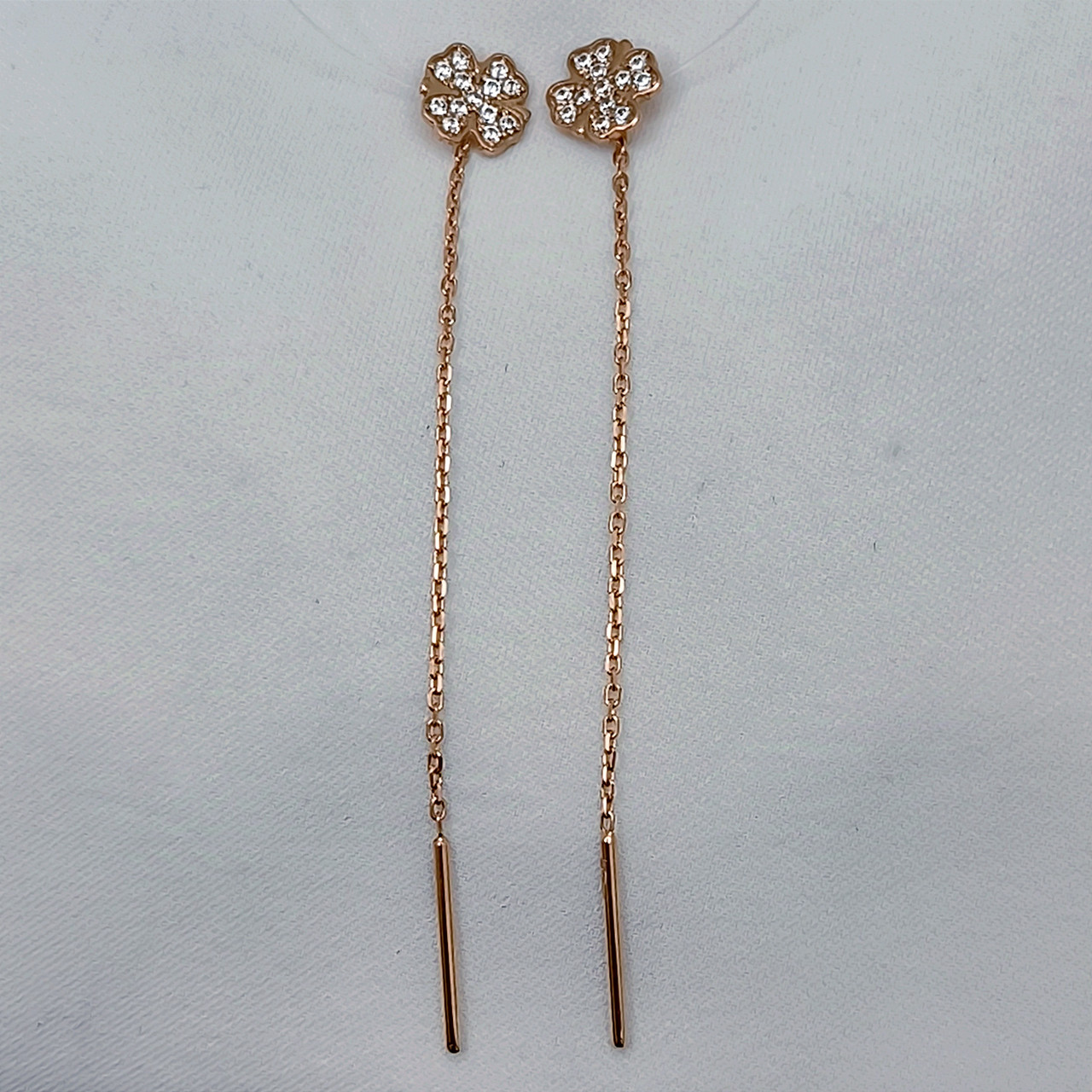 Золоті сережки на ланцюжку 585 проби