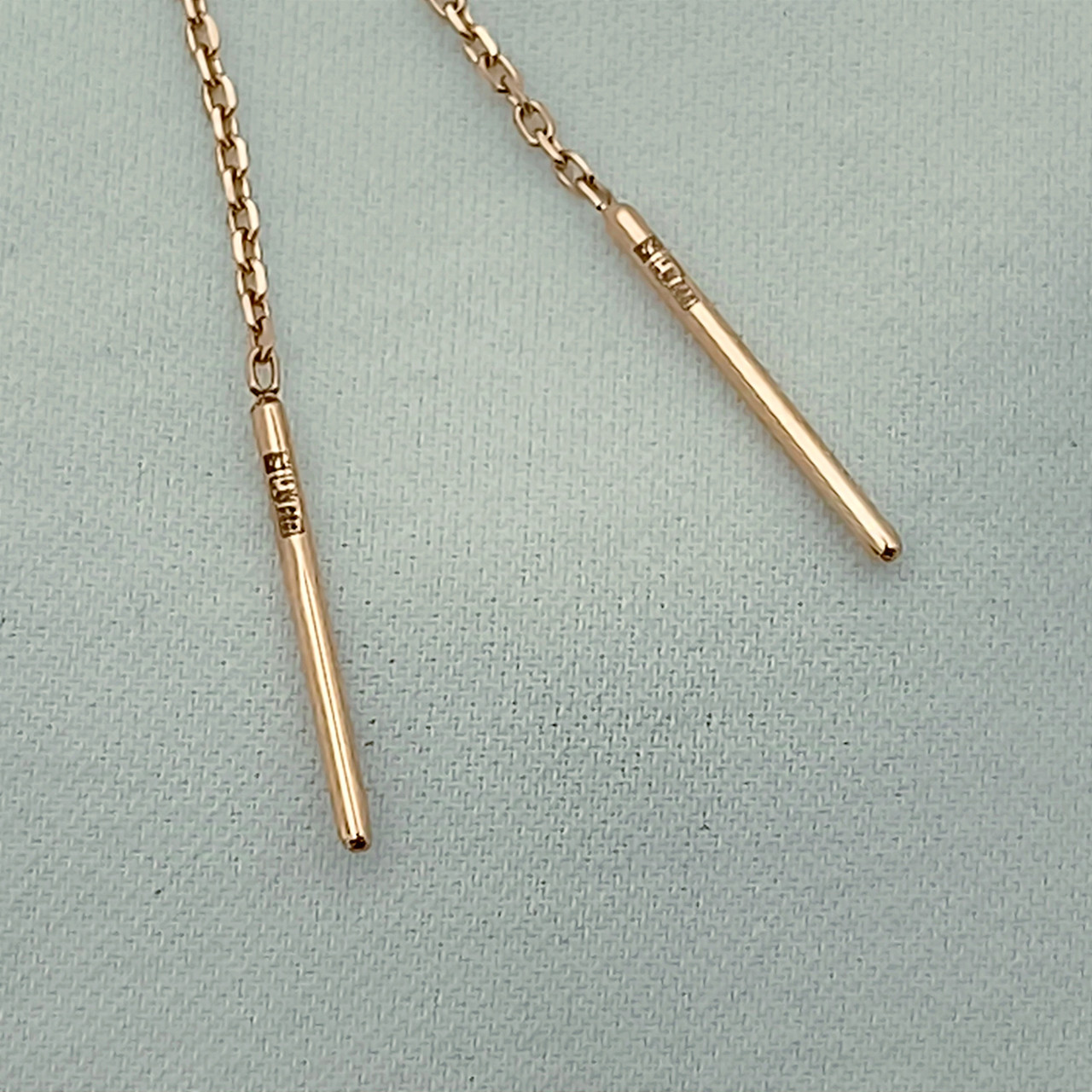 Золоті сережки на ланцюжку 585 проби - Зображення 5