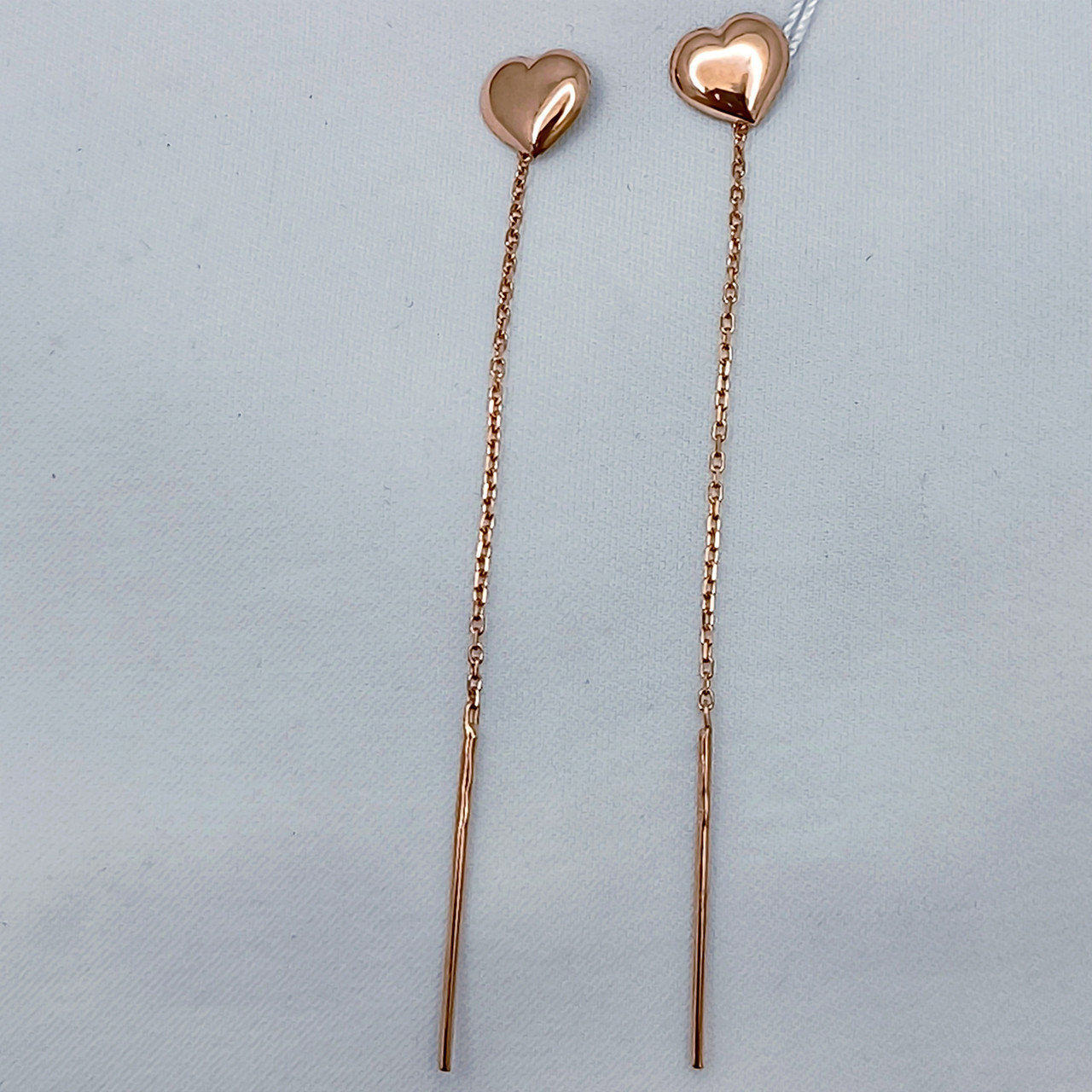 Золоті сережки на ланцюжку 585 проби