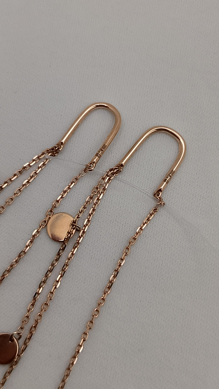 Золоті сережки протяжки 585 проби - Зображення 4