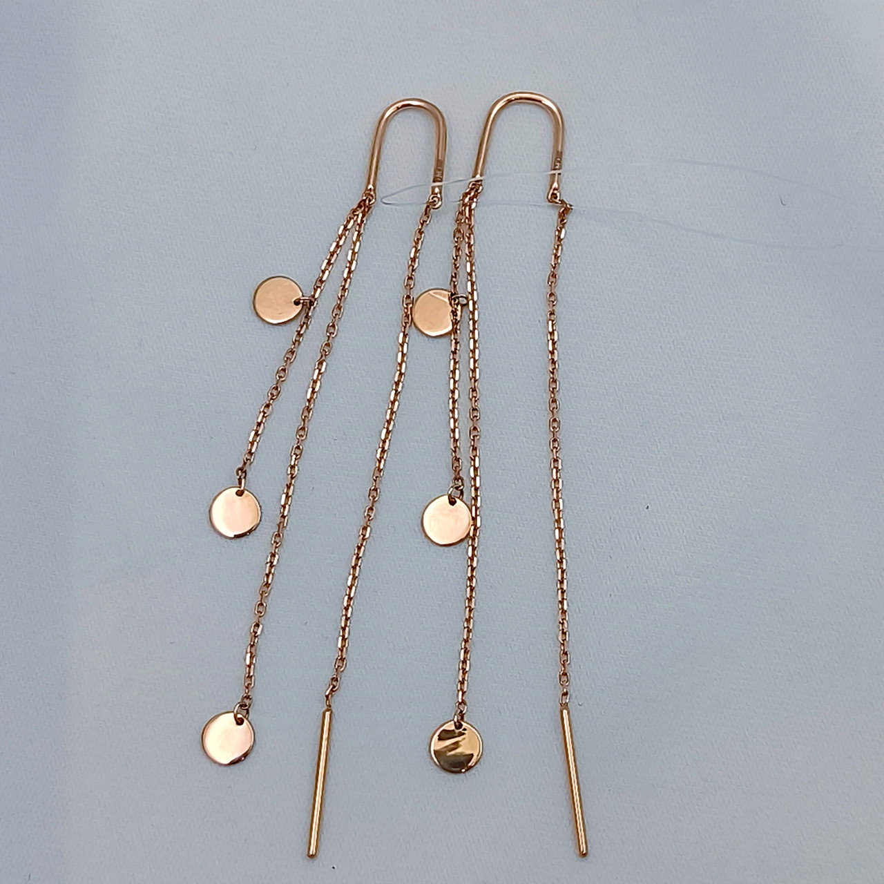 Золоті сережки протяжки 585 проби - Зображення 5