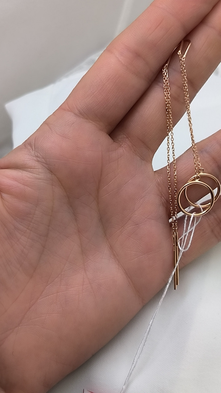 Золоті сережки протяжки 585 проби - Зображення 5