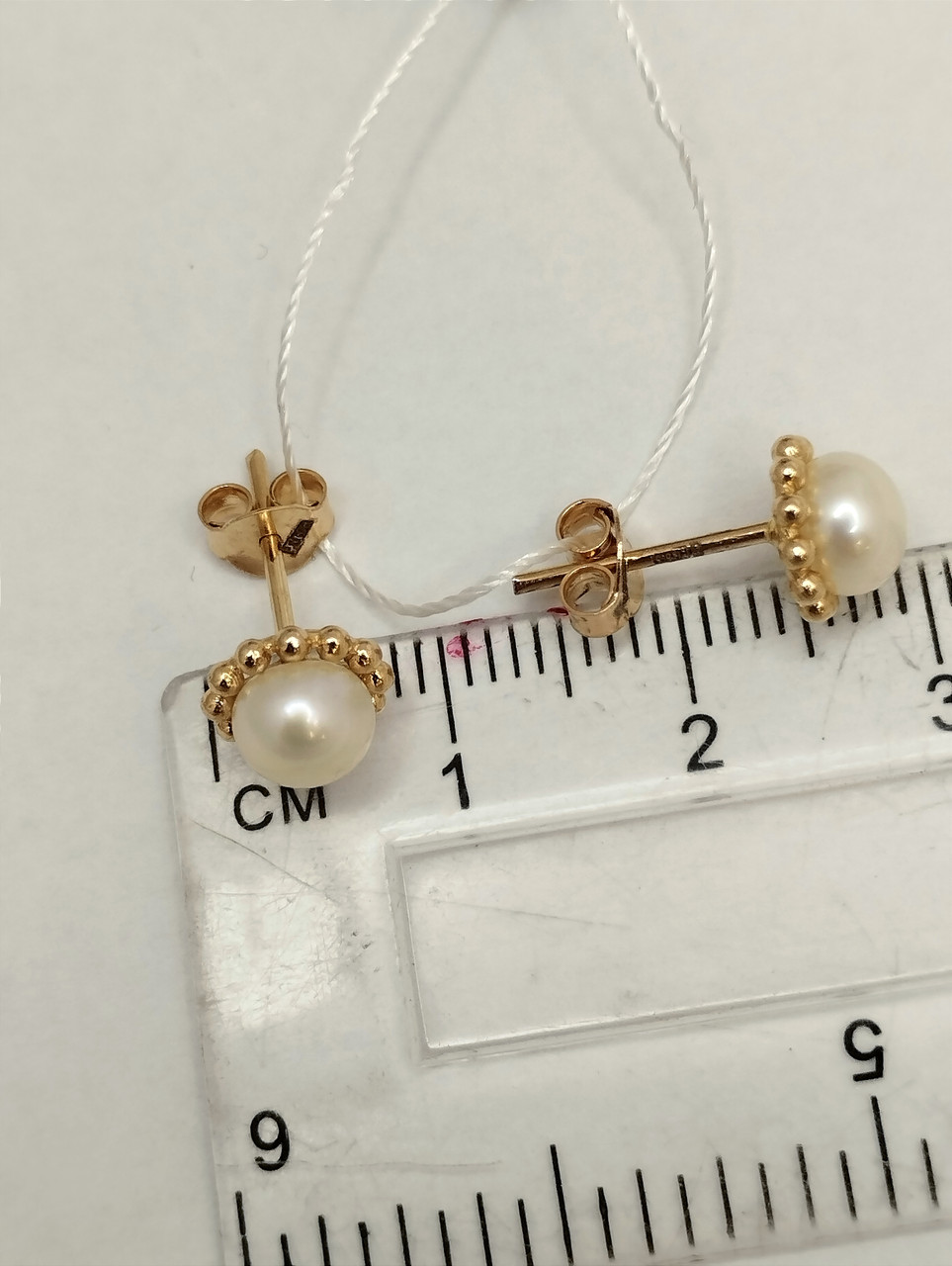 Золоті сережки з перлами - Зображення 2
