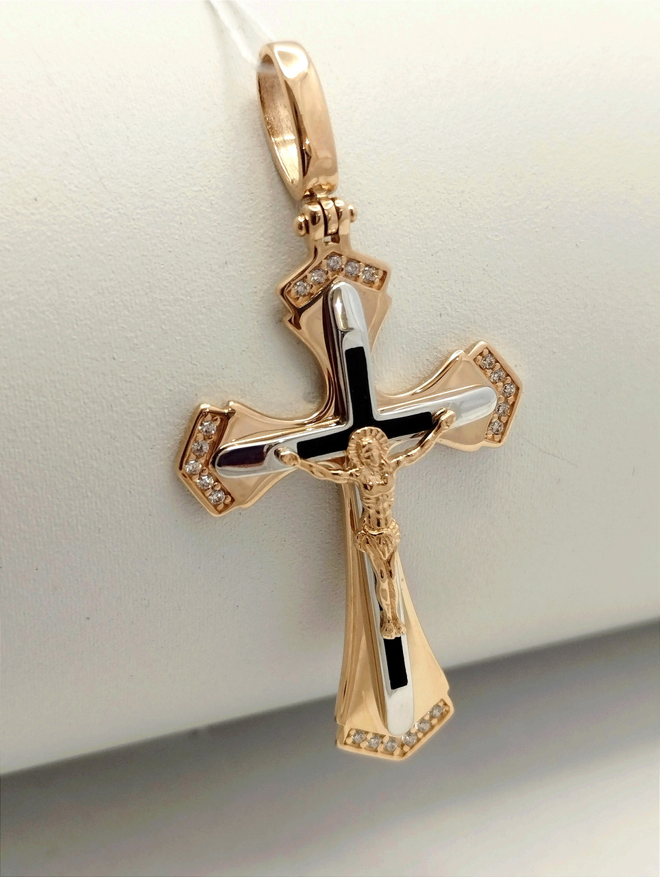 Золоте хрест з емаллю й цирконієм