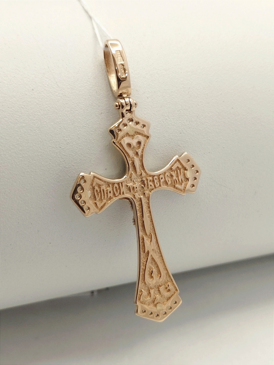 Золоте хрест з емаллю й цирконієм - Зображення 2