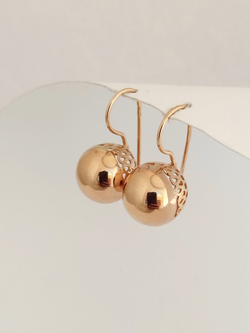 Сережки золоті жіночі 585 проби на петельці