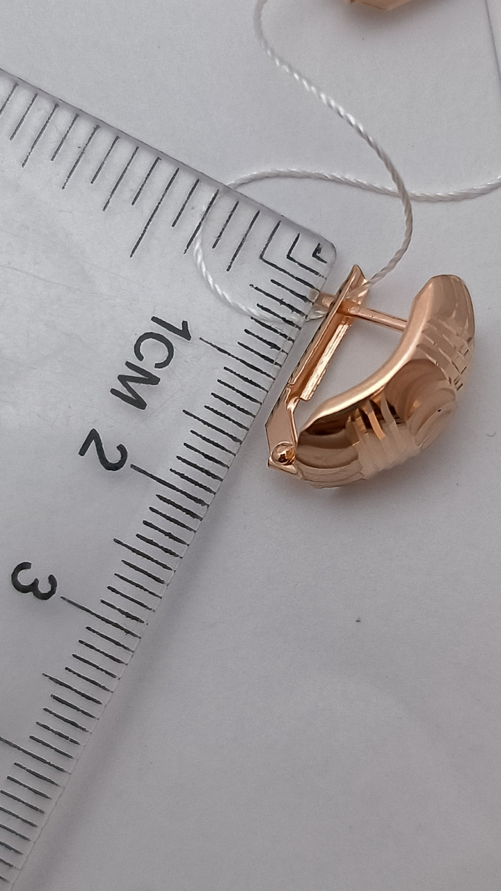 Золоті сережки англійською замком 585 проби - Зображення 2