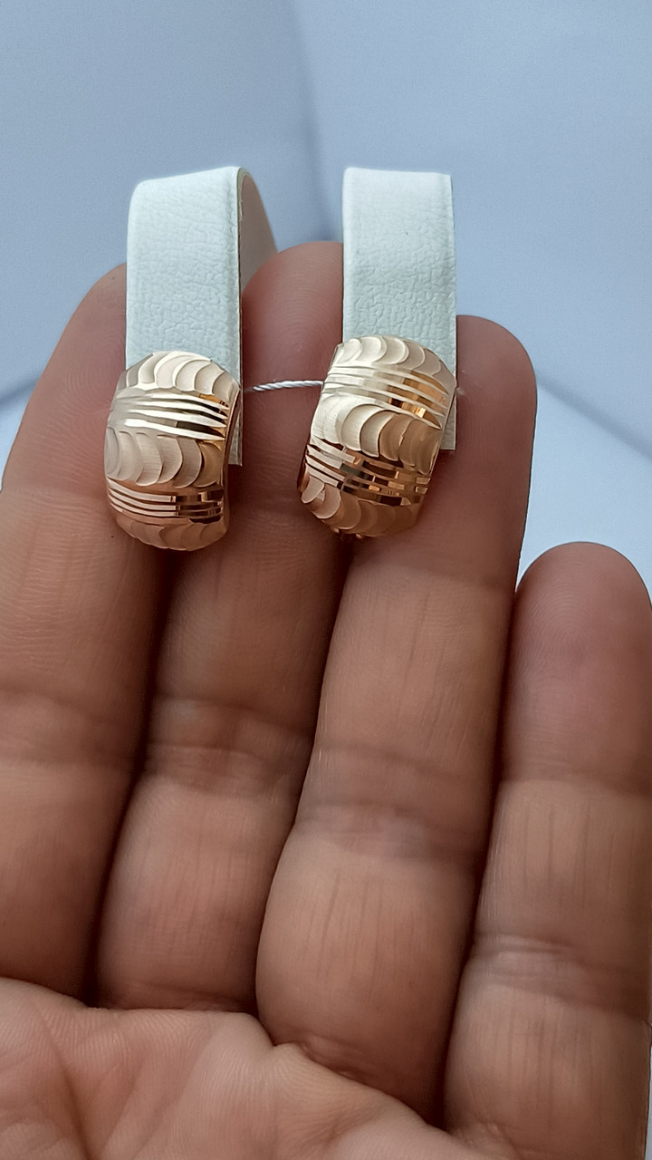 Золоті сережки англійською замком 585 проби - Зображення 3