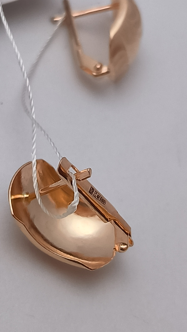 Золоті сережки англійською замком 585 проби - Зображення 4