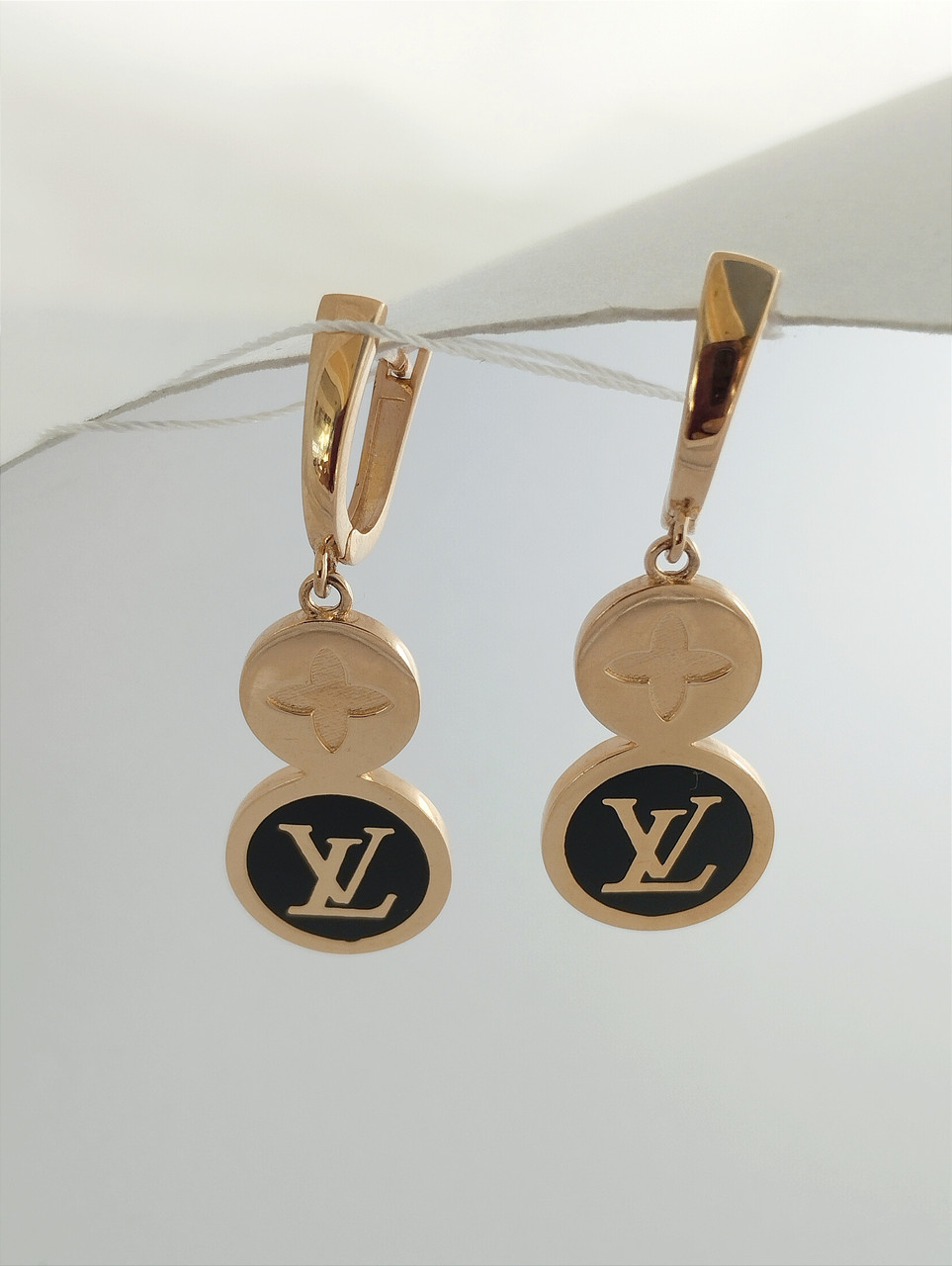 Золоті сережки з емаллю