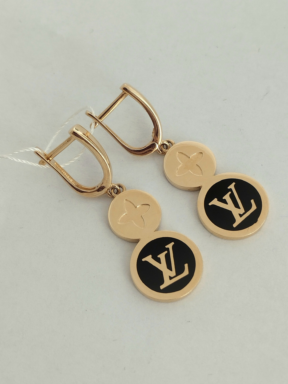 Золоті сережки з емаллю - Зображення 2