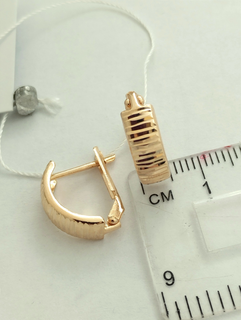 Золоті сережки без вставок - Зображення 3