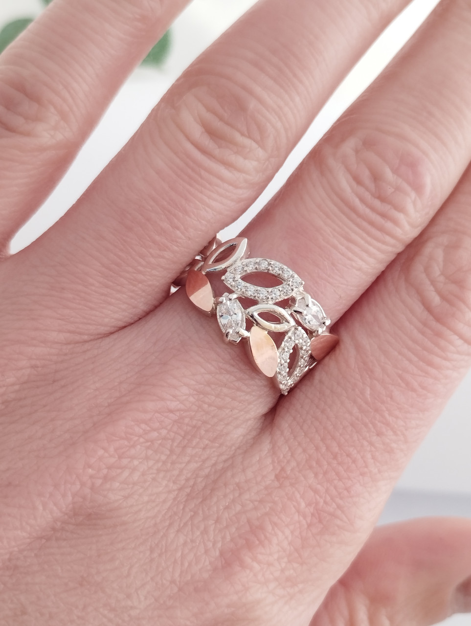 Срібне кільце із золотими пластинами - Зображення 3