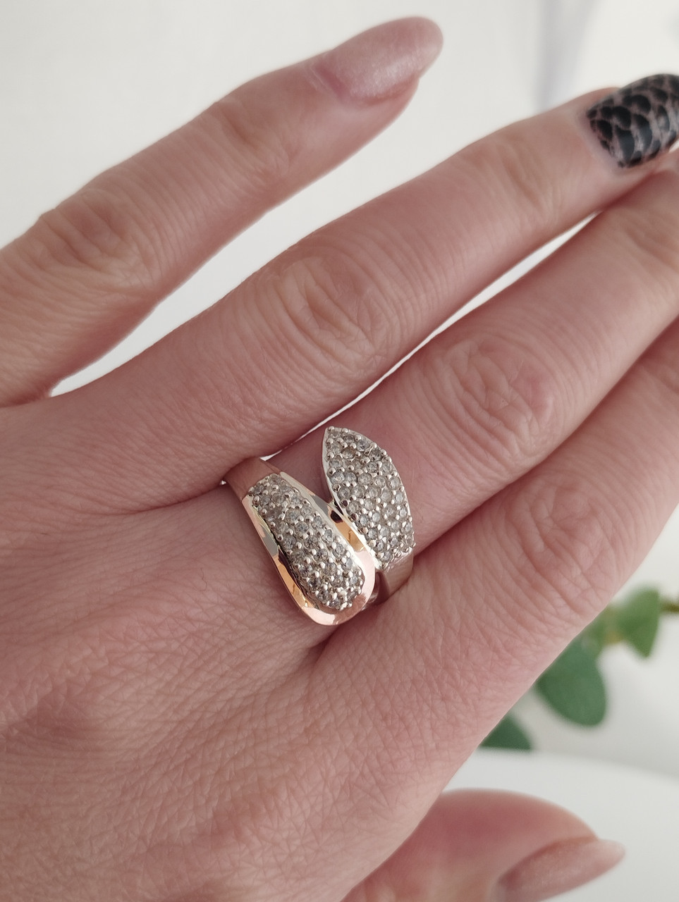 Срібне кільце із золотими пластинами - Зображення 2