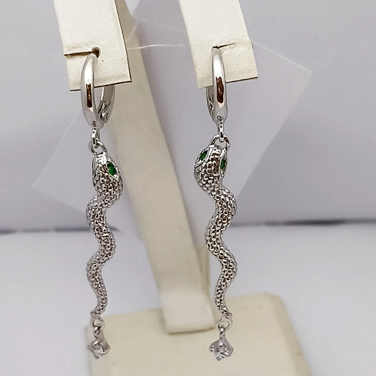 Срібні сережки змії Ukr-gold