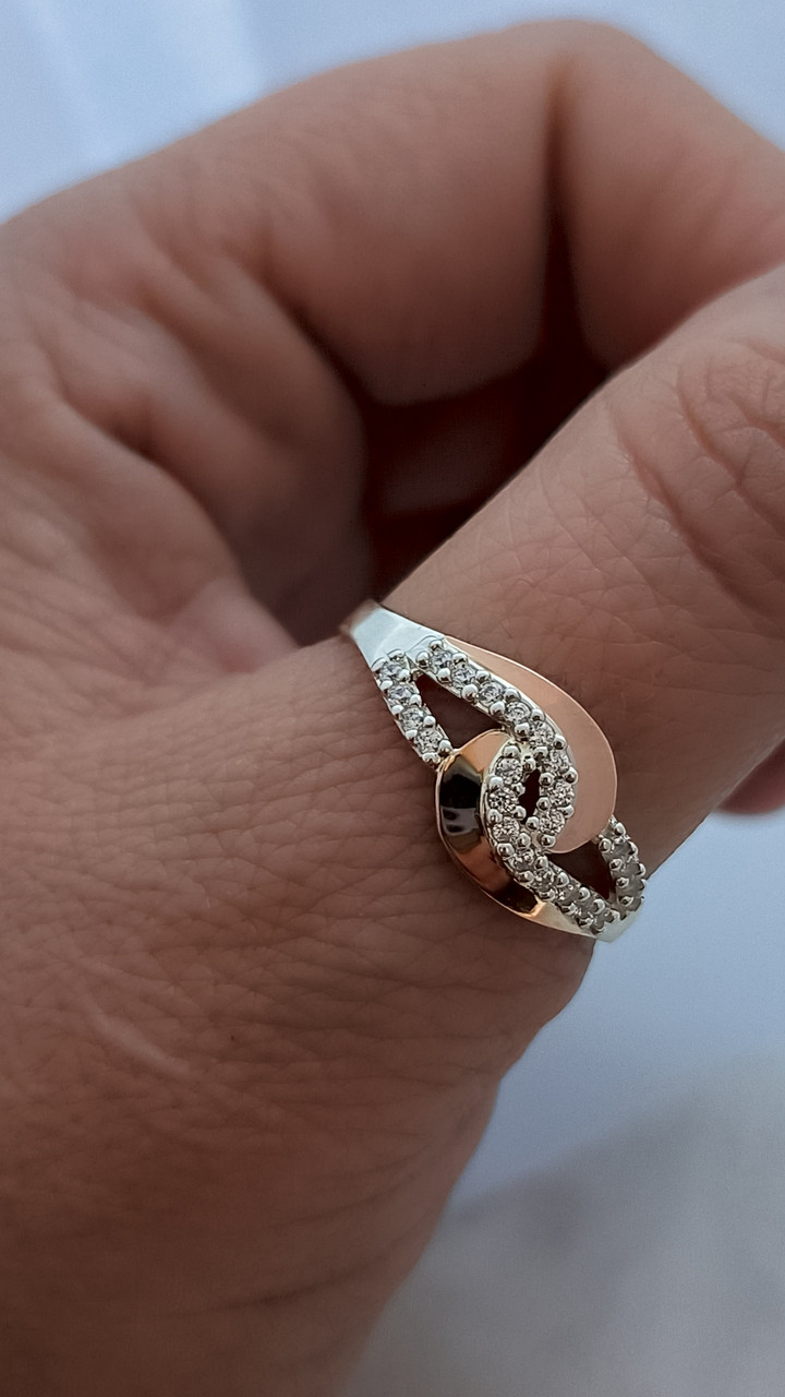 Срібне кільце з золотими пластинами - Зображення 4