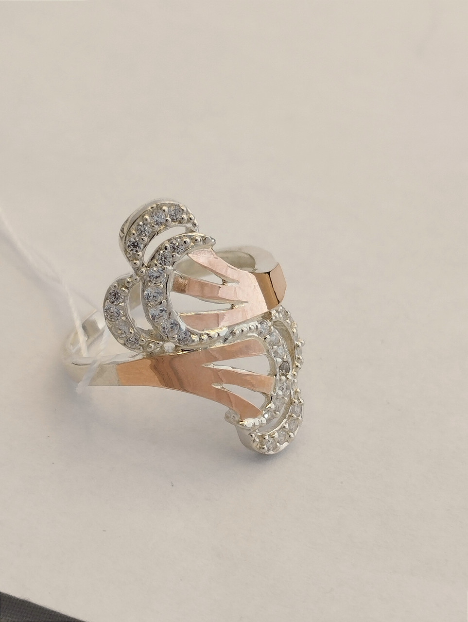 Кільце срібне 925 проби з напаяної золотою пластиною "Фаріда"