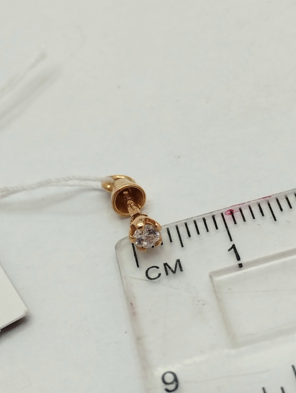 Золота сережка пусета - Зображення 2