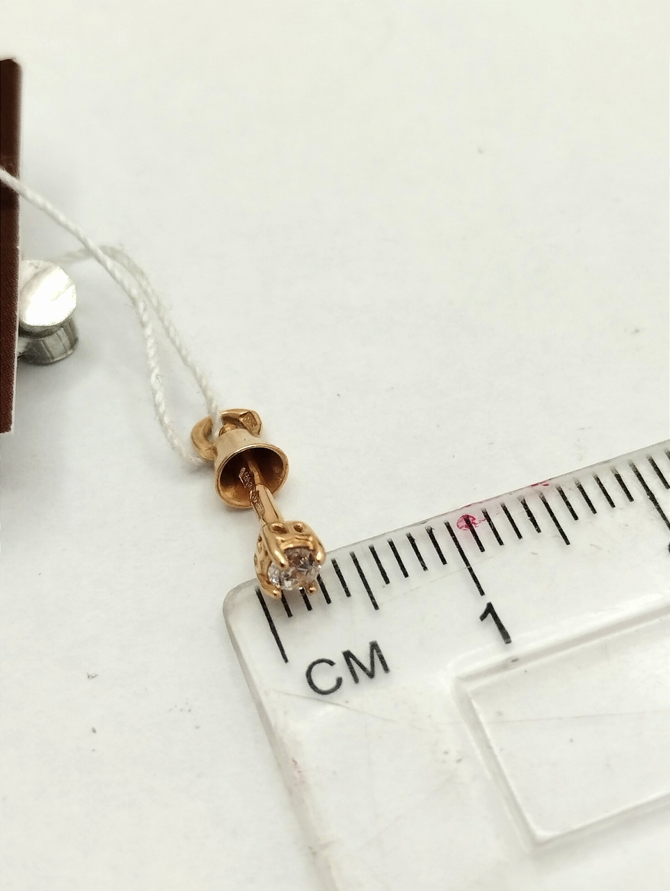 Золота сережка пусета - Зображення 3