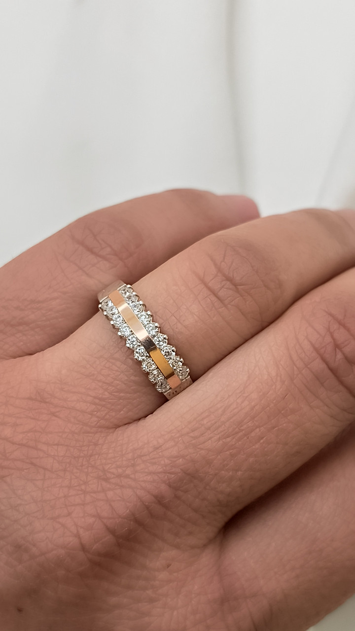 Срібне кільце 925 проби з напаяною пластиною золота 375 проби - Зображення 2