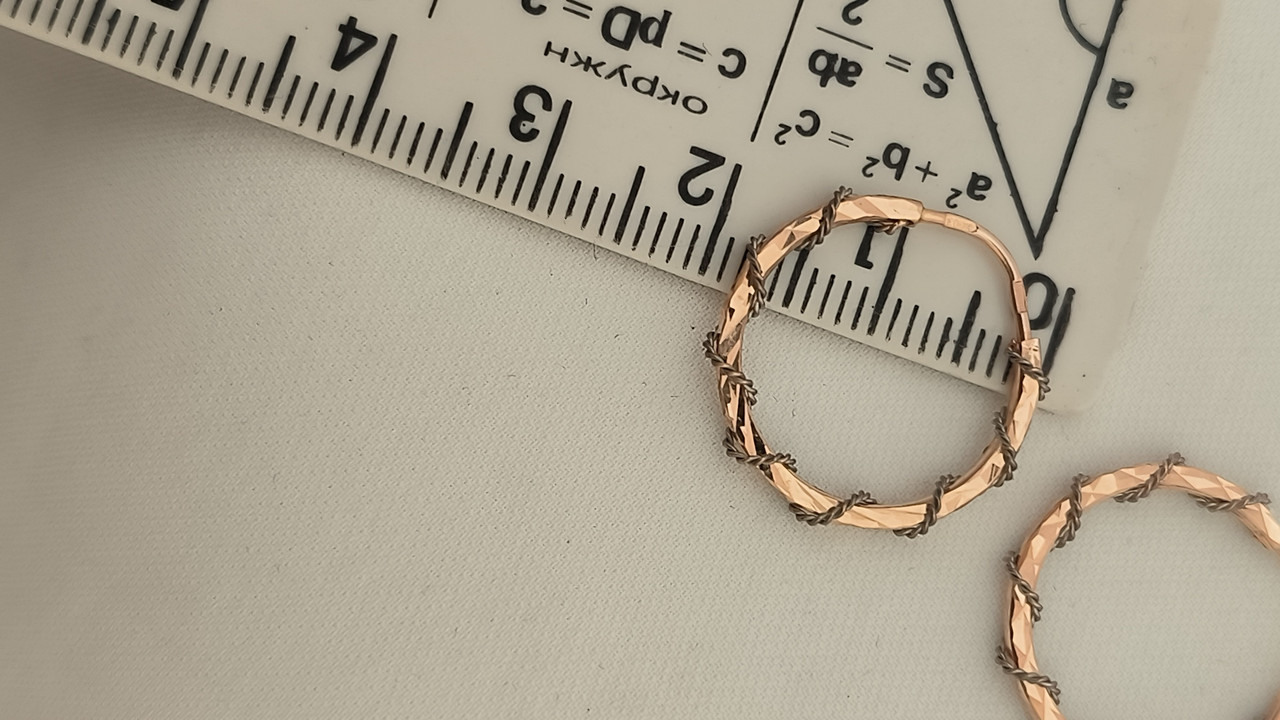 Золоті сережки кільця 585 проби - Зображення 3