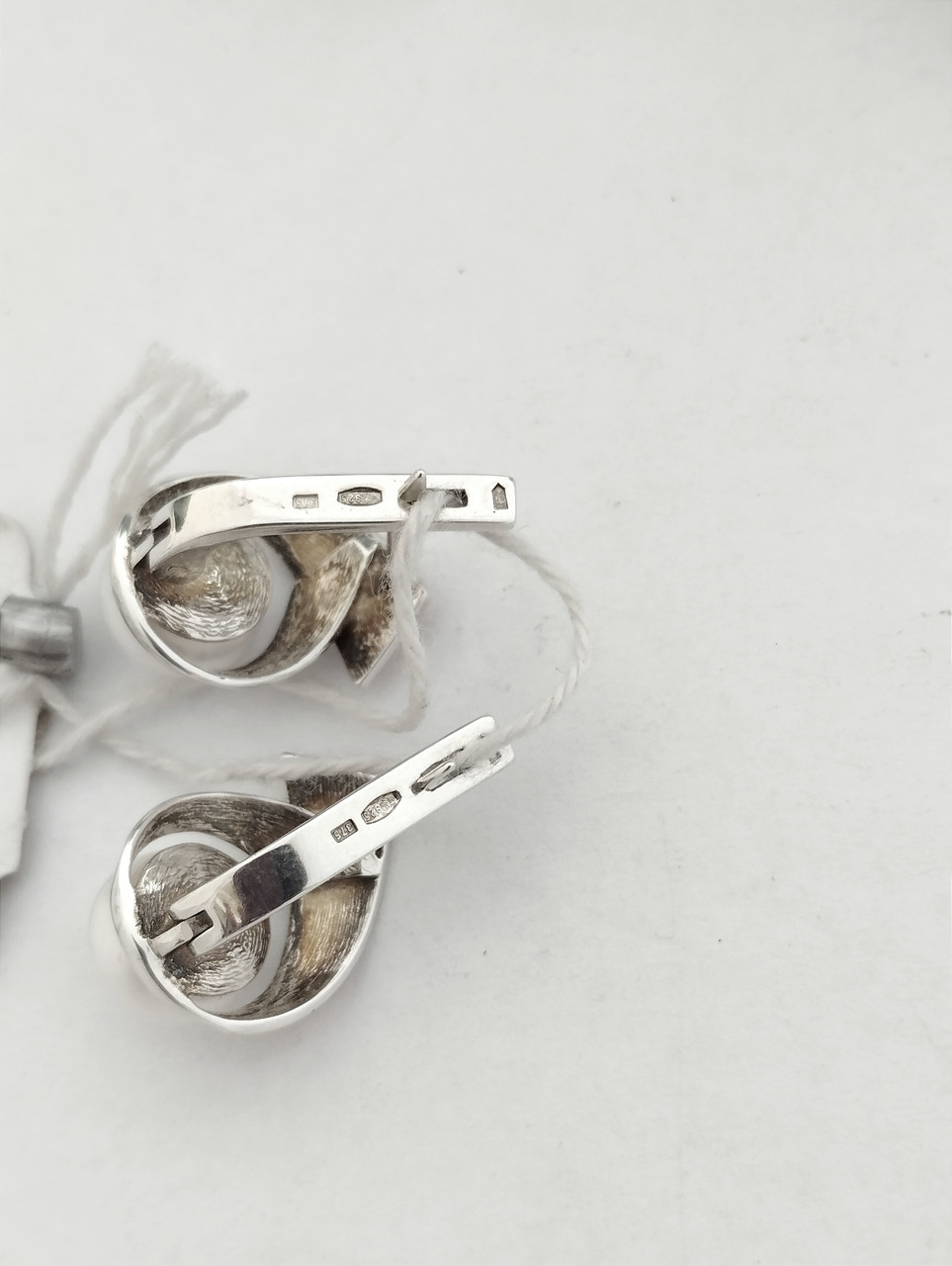 Срібні сережки із золотими пластинами - Зображення 3