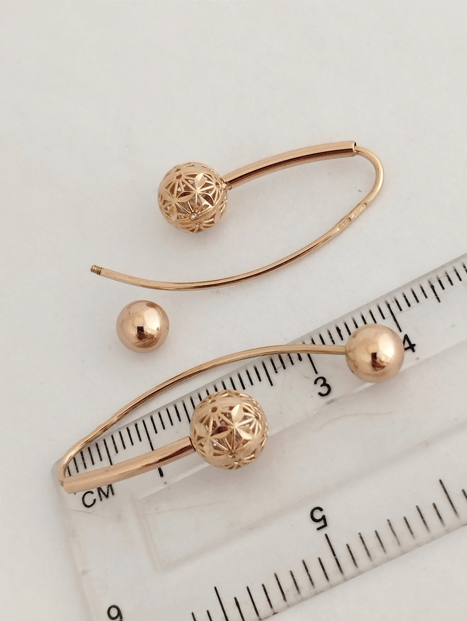 Золоті сережки кулі - Зображення 2