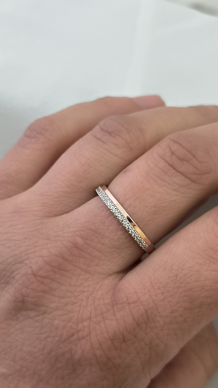 Срібне кільце 925 проби з напаяною пластиною золота 375 проби - Зображення 3