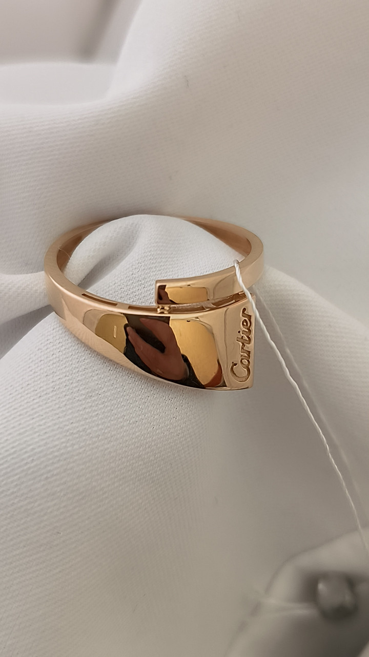 Золота каблучка 585 проби, золоте кільце без вставок стильне золоте кільце - Зображення 5