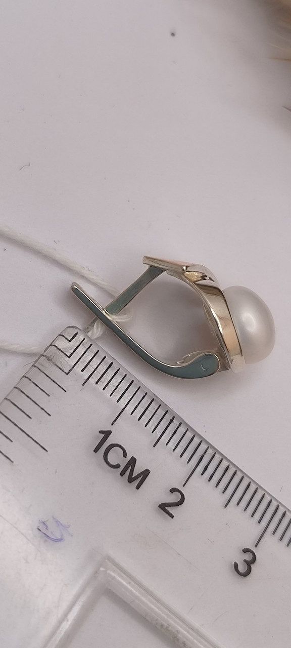 Срібні сережки із золотими пластинами - Зображення 4