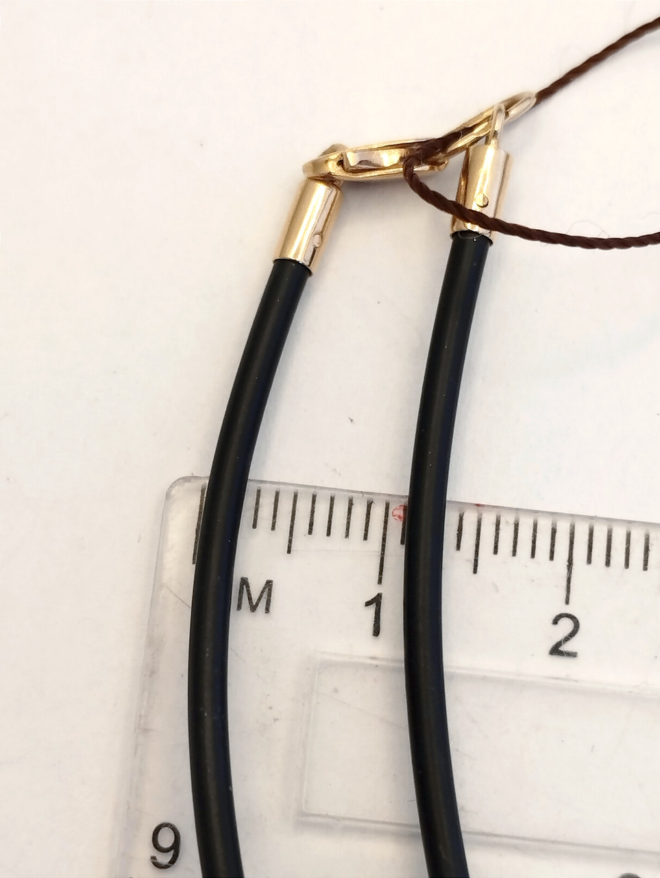 Золотий ланцюжок каучуковий шнурок із золотим замком - Зображення 2