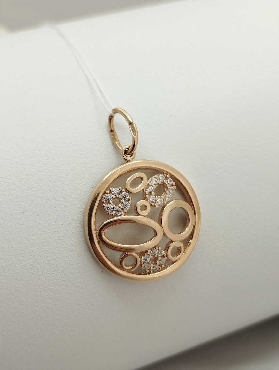 Золотий кулон 585 проби з цирконієм Ukr-gold.com - Зображення 3